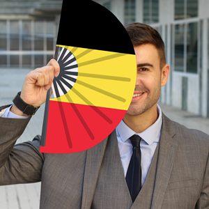 Abanicos Plegables de Bambú con la Bandera de Bélgica al por Mayor, Abanico de Mano para Carnaval, Boda, Festival, Fiesta, Agencia de Viajes - Product Image 3