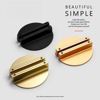 64mm 96mm demi-rond coffre porte tiroir tirer en alliage d'aluminium demi-lune forme noir or petite poignée