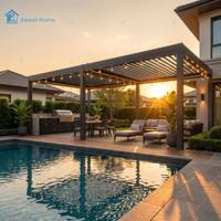 Pergola motorisée en aluminium robuste et écologique Sweet Home, système de toiture imperméable, pavillon d'extérieur pour la nature 4x4