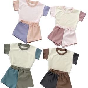 Conjuntos de Ropa para Niños, Pantalones Cortos Casuales de Primavera/Otoño con Estampado Personalizado, 95% Algodón, 5% Elastano, Conjuntos de 2 Piezas para Hermanos - Product Image 1