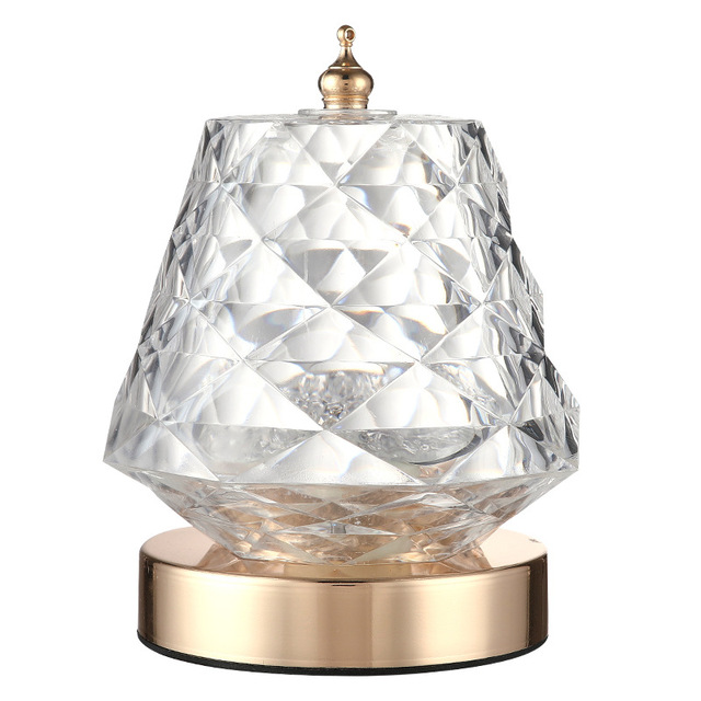 New 16 Color RGB Remote Control Crystal Projector Touch Adjustable Romantic Diamond Atmosphere Night Light Rose Table Lamp