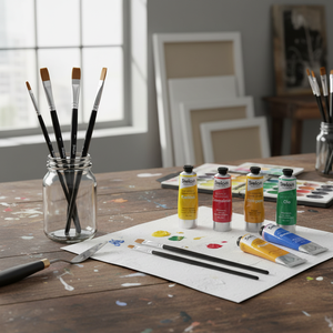 6 confezioni da 50ML di vernice ad olio in alluminio e plastica oro per artisti e hobbisti pennelli inclusi - Product Image 3