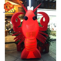 Événement de décoration géant avec écrevisses gonflables, modèle d'animal en forme de homard ou de crevette gonflable, ballon à vendre