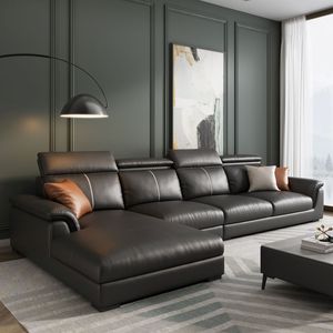 Sofa kulit sapi lapisan atas sofa modernos sederhana sofa Italia ruang tamu sudut modular bagian dari modular - Product Image 2