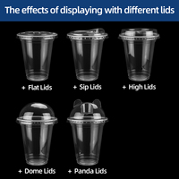 Lot de 1000 gobelets jetables en PP de 12 oz avec couvercles, pour bubble tea, boba tea, café et jus de citron