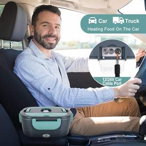 Chauffe-plat électrique portable 2 en 1, boîte à lunch, 220v/110v/12v/24v, chauffage pour le bureau, la cuisine ou la chambre - Product Image 2