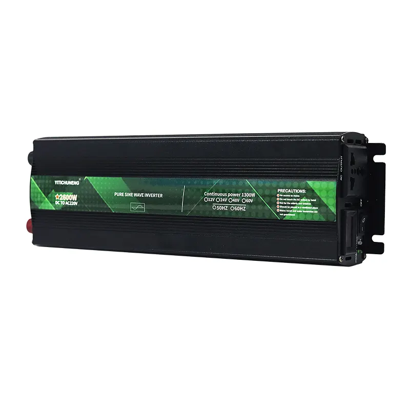 2600W personalizado 12V 24V 48V 1300W inversor de corriente de coche de onda sinusoidal pura para electrodomésticos de coche