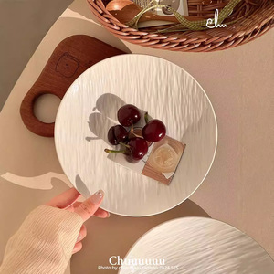 Plato de cerámica blanco de 8 pulgadas con diseño de roca, plato redondo para cocina occidental, uso doméstico, servicio de fiestas - Product Image 2