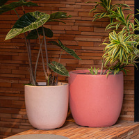 Pots de fleurs cylindriques en ciment modernes D25-D39cm, pots de fleurs colorés pour l'intérieur et l'extérieur, décoration de jardin
