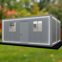 Maison préfabriquée en conteneur de 6 m, bâtiment modulaire avec structure en acier A36 et panneaux sandwich PUR pour bureau de chantier et campement