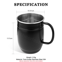 Gravé au laser Votre Logo 1050ml Potbelly Tasse à bière en acier inoxydable 35oz Tasse à bière en métal noir avec poignée Chope à bière en métal