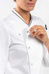 Vêtements <span class=keywords><strong>de</strong></span> préposé au restaurant unisexe fabriqués en Chine, uniformes <span class=keywords><strong>de</strong></span> chef, hauts tissés avec logo personnalisé - Product Image 3