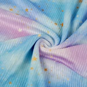 Vente en gros de tissu côtelé en velours de polyester tricoté en chaîne avec impression personnalisée côtes de velours stretch plissées pour pantalons de survêtement - Product Image 3