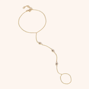 Set Bracciale a Catena con Anello Regolabile Occhio Malvagio con Diamanti in <span class=keywords><strong>Argento</strong></span> Sterling 925 alla Moda Trendy S925 con Zirconi - Product Image 2