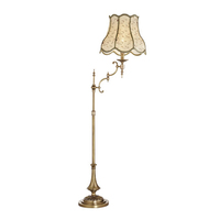 Lámpara de pie retro europea de tela de cobre, lámpara de pie para sala de estar, sofá, dormitorio, mesita de noche, lámpara de mesa vertical de patas altas