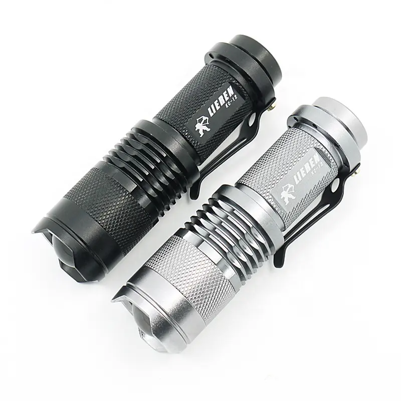 OEM Zoom LED Torch Pocket Nhôm Mini Đèn Pin Với Bút Clip