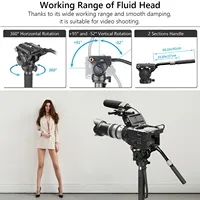 Monopié KA7 para Cámara Profesional DSLR, Cabezal Fluido para Panorama de 360°, Mini Trípode Flexible para Teléfono Móvil, Soporte de Aluminio Ligero B957