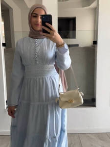 Vestido Abaya de Alta Calidad con Bordado Estilo Dubai Loriya, Moda Islámica <span class=keywords><strong>para</strong></span> Mujeres Musulmanas - Product Image 6