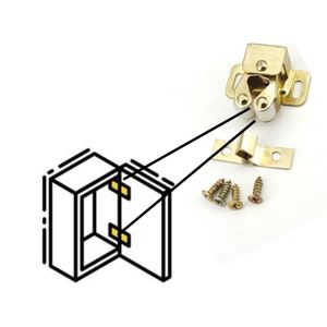 Cierres para Muebles con Doble Resorte de Rodillo, Latón, 6 Plateados, 6 Dorados, Tornillos Incluidos, Cierre Seguro, Hecho en Italia - Product Image 6