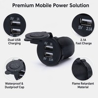 Modificación de motocicleta de coche con Interruptor táctil 3,1 cargador de coche teléfono móvil iPad Dispositivo de coche carga Usb tomar enchufe eléctrico