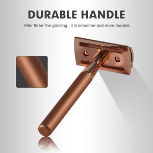 Thiết kế độc đáo nóng bán Rose Gold Double Edge Blades ánh sáng sang trọng thẳng an toàn dao cạo - Product Image 4