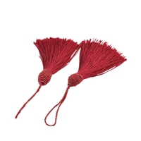 Accessoires de mode à franges en polyester rouge, pompons pour rideaux, textiles de maison et vêtements, 13,5 cm de long, vente en gros