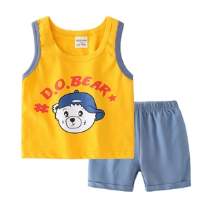 Conjunto <span class=keywords><strong>de</strong></span> <span class=keywords><strong>chaleco</strong></span> sin mangas y pantalones cortos <span class=keywords><strong>de</strong></span> algodón <span class=keywords><strong>para</strong></span> recién nacidos, 100% - Product Image 3