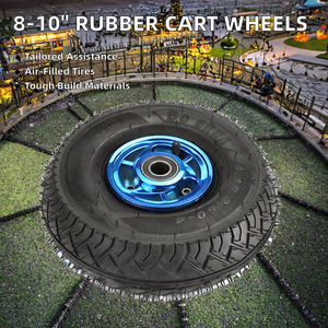 1 paquete de ruedas de 10 pulgadas de goma 3,50-4 conductor de rueda neumática de acero plástico Car Valley - Product Image 2