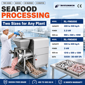 Separatore Carne-Lische Industriale per Pesce Acciaio Inox 304 Uscite Separate Polpa e Lische Tilapia Materia Prima per Pet Food - Product Image 1