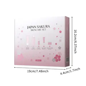 pure natural vegan plant skin care sakura set whitening brightening skin care set