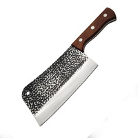 Couteau à découper la viande professionnel de chef, en acier inoxydable forgé à la main, lame de 190 mm, style rétro, noirâtre