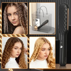Lisseur et boucleur de cheveux électrique LED professionnel portable avec chauffage rapide pour usage domestique et en camping-car - Product Image 6