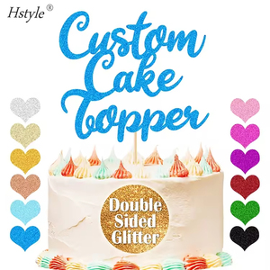 Hstyle couleur différente <span class=keywords><strong>joyeux</strong></span> <span class=keywords><strong>anniversaire</strong></span> Topper gâteau décoration fête centres <span class=keywords><strong>de</strong></span> <span class=keywords><strong>table</strong></span> fournitures Dessert décor Double face paillettes carte - Product Image 1