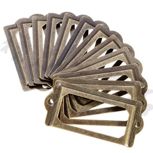 70*33Mm A Set Of 12 Gift Box Label Holder Pull Handles Furniture Hardware Pull Vintage Cabinet Bedroom Furniture Handles