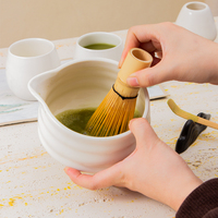 Vente en gros Service à matcha personnalisé Kit d'outils matcha fait main Service à thé matcha en céramique japonaise avec fouet et bol