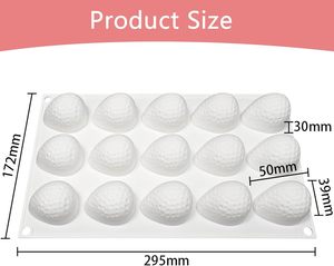 ストロベリーシリコーンモールド3Dシリコーンモールドケーキデザートムースベーキング型ノンスティックゼリープディング型 - Product Image 2