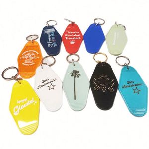 Wholesale Custom logo Promotional Blank Plastic Retro Vintage Motel Hotel Room Keychain - Product Image 1