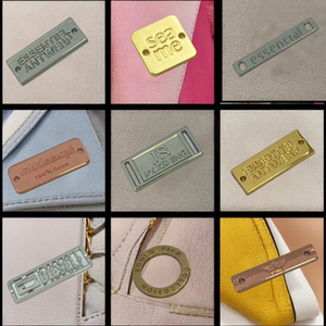 مخصص عالية الجودة علامات مستدامة محفورة ثلاثية الأبعاد شكل حرف معدني للملابس والأحذية حقائب اليد الأزياء - Product Image 3