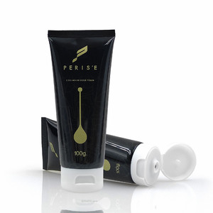 Dispensador de pasta de dientes de plástico negro, personalizado, crema de manos para el cuerpo, lavado de cara, embalaje cosmético suave, tubo exprimidor con tapa abatible, bañera - Product Image 4