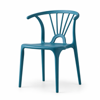 Chaise de bistrot d'extérieur robuste, chaise à bras contemporaine empilable en plastique pour terrasse et jardin commerciaux