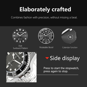 43Mm Sans Logo Hommes Homme Automatique Mécanique <span class=keywords><strong>Lunette</strong></span> Tournante Montre Logo Personnalisé Montres Lumineuses En Acier Inoxydable Avec Calendrier - Product Image 3