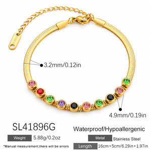 Bracelet massif religieux en acier inoxydable 316, plaqué or 18 carats avec zircon, chaîne et maillons, bijoux chrétiens tendance et à la mode, vente chaude - Product Image 5