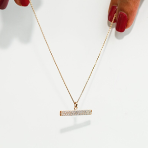 Collar Minimalista con Diamantes, con Diamante Creado en Laboratorio, Joyería Hecha a Mano en Oro, Collar Elegante y Delicado para Uso Diario - Product Image 4