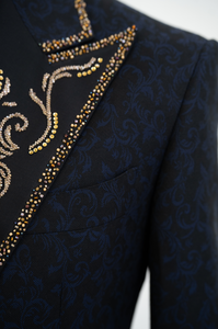 Nouvelle robe <span class=keywords><strong>de</strong></span> soirée en velours haut <span class=keywords><strong>de</strong></span> gamme avec broderie dorée 2024, veste noire à simple boutonnage, inspirée des robes <span class=keywords><strong>de</strong></span> mariage, taille plus, style Stars' Court - Product Image 5