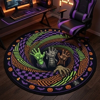 Tapis de chaise de jeu pour Halloween, grand tapis de sol pour chaise de jeu avec support en caoutchouc