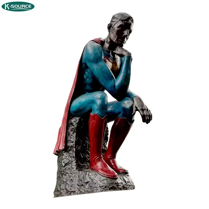 עיר דקורטיבי אירופאי ברונזה פסל קופר אמנות פיסול מארוול סופרמן פסל