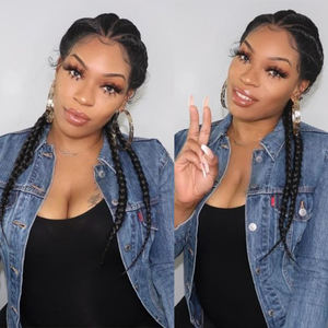 <span class=keywords><strong>Jennifer</strong></span> vente en gros africaine sans nœuds boîte tressage perruque de cheveux sans colle vendeurs de cheveux synthétiques pleine dentelle avant perruques tressées - Product Image 5