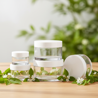 Pot en plastique transparent rond à fond épais de 8 oz avec couvercle en PP pour les soins de la peau, les cosmétiques, la lotion, la poudre libre, le blush, le mascara, 50 g-120 g