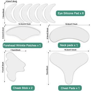 11 Uds almohadillas antiarrugas parches faciales de silicona <span class=keywords><strong>para</strong></span> la prevención de Líneas de piel eliminador de arrugas durante la noche mientras duerme - Product Image 2