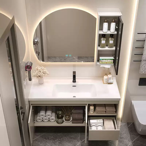 Cash modern bathroom cabinet smart storage <b>mirror</b> cabinet <b>white</b> countertop washbasin hanging cabinet - Product Image 4